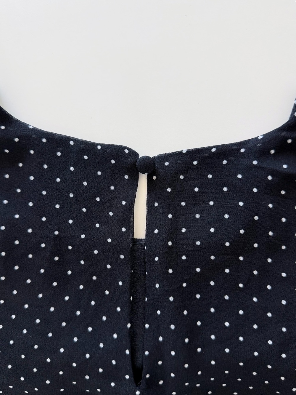 Who What Wear Black White Polka Dot Tiered Chiffon Midi Dress Ruffle Sleeve S - Picture 9 of 10
